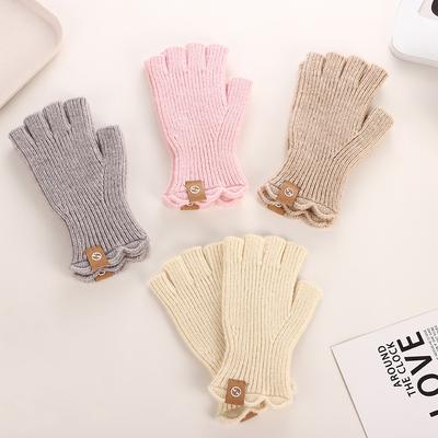 Herbst- und Winterwinddichte und warme Kaschmir-Fünffingerhandschuhe, einfache einfarbige Erwachsenenhandschuhe, Damen-Fingerlose Touchscreen-Handschuhe