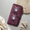  Cute Rhino Print Wallet for Women Fashion Faux Leather Multi Card Holders Purse 