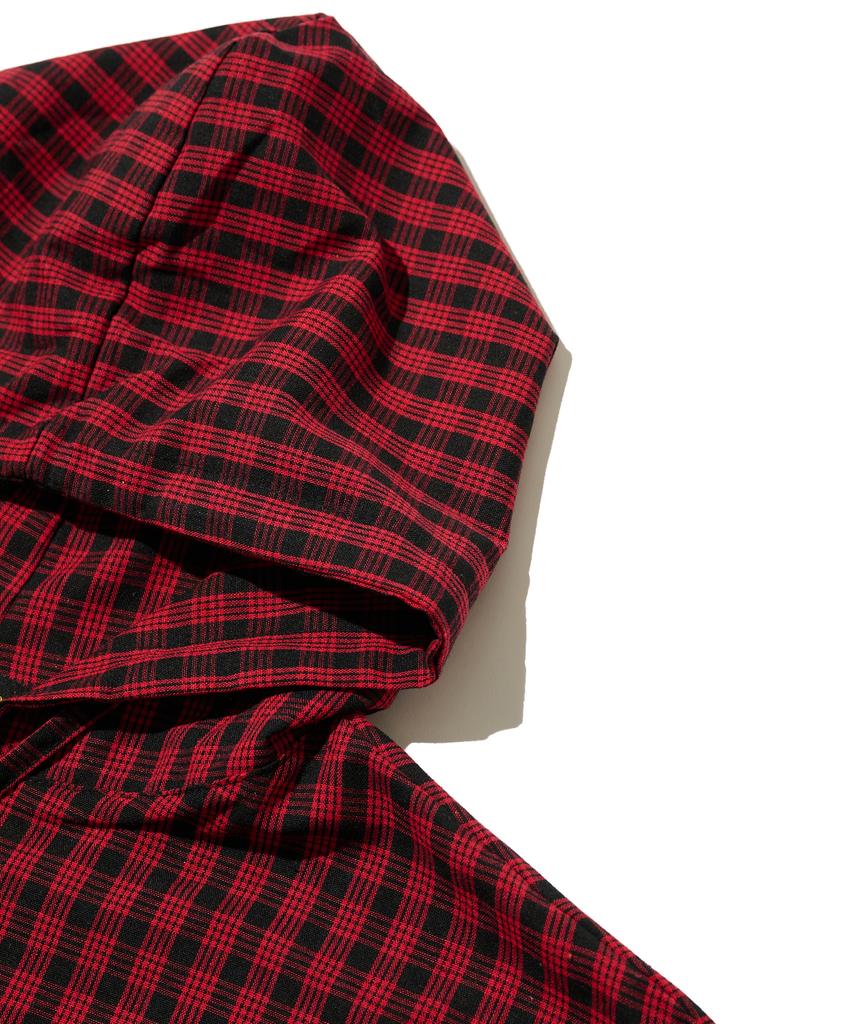 ANALOG MOOD Tartan Check Hoodie (Red)