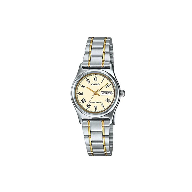 CASIO STANDARD Quartz Movement Stainless Steel Strap Watch Women s Watch Silver Dial LTP-V006SG-9B Silver Watch Case