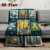 Fish Fantasies 2D Flat Pattern Flannel Blanket, High quality All Seasons, Home Decor, Warmth and Comfort, Perfect for Christmas Gifts.