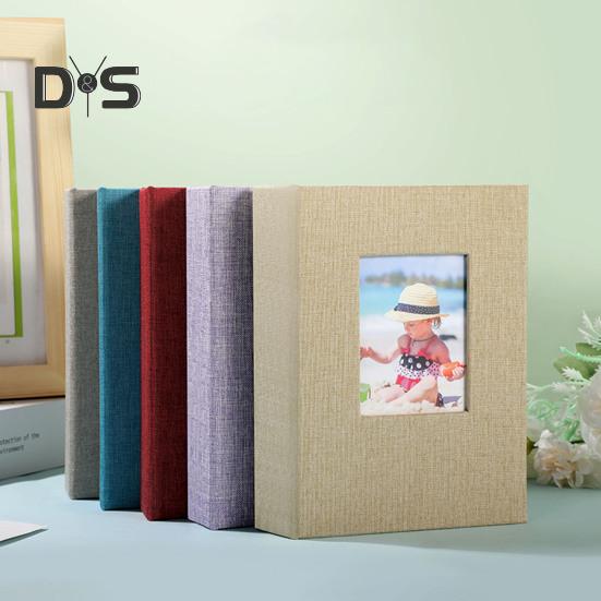 Slip-in Photo Album Linen Cover 28 Pages 56 Pockets 4x6-Inch Wedding Travel Baby Shower Kids Family Anniversary Picture Collection Book