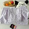 Fashion Style Leopard Print Love Cloud Cotton Pajamas Women'S Summer Short-Sleeved Loungewear Three-Piece Set