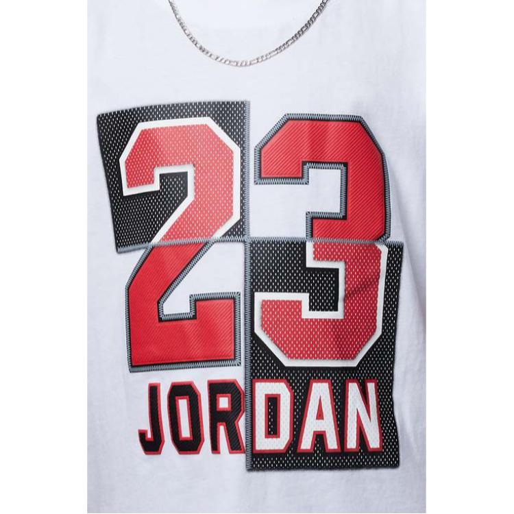 Jordan Letter Logo Printed Round Neck Short Sleeve T-Shirt Kids Tops White FB1597-100