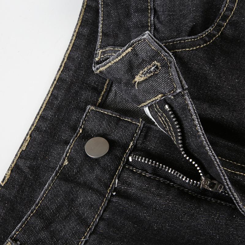 Blumenstickerei Jeans Vintage Niedrige Taille Schlagjeans Damen Retro Y2k Baggy Denim Hose High Street Basic Hose