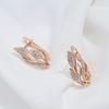 Vintage Hollow Flower Earrings  Gold Color Boho Ethnic Wedding Cilp Earrings For Women Elegant Fashion Jewelry Gift
