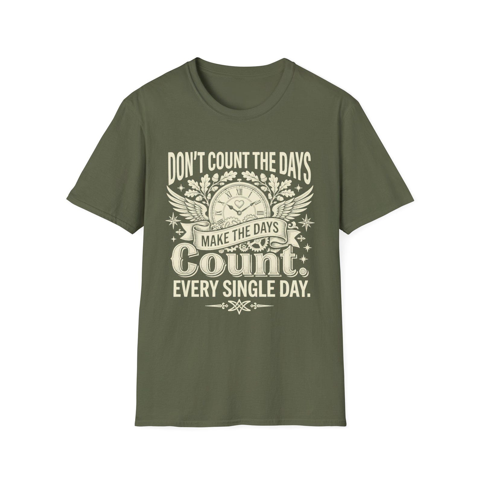 Inspirational Quote T-Shirt: Make the Days Count Graphic Tee M