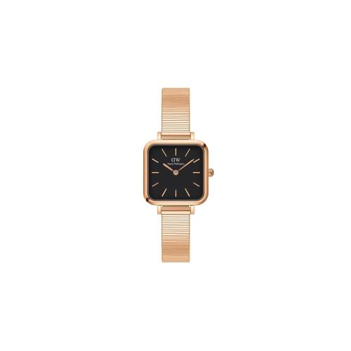 [Official Shop/Authentic Import/2-Year Warranty] Daniel Wellington DW Women's Quadro Studio 22x22 RG Black Watch, Vintage Square Design, Stylish and C