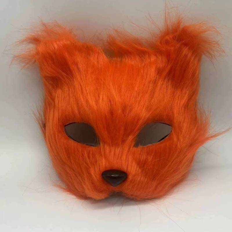 Masquerade Theme Halloween Party Furry Fox Half Mask Animal Cosplay Make Up