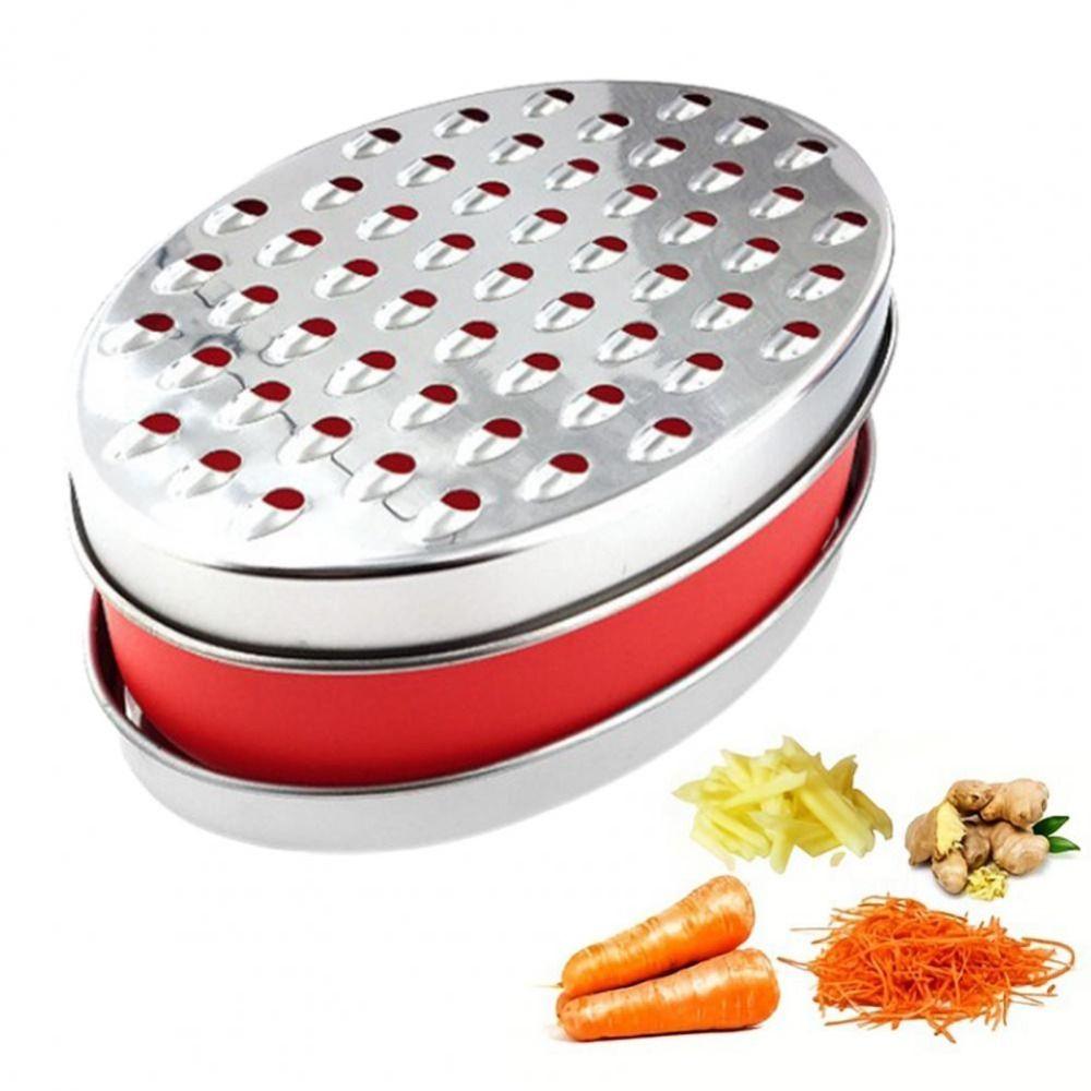 

Stainless Steel Cheese Grater with Container Vegetables Box Graters Fruit Tool серый