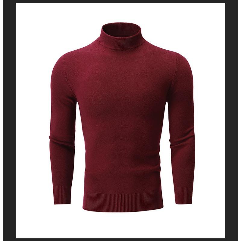Men S Half Turtleneck Knit Sweater Solid Color Casual Spring Autumn