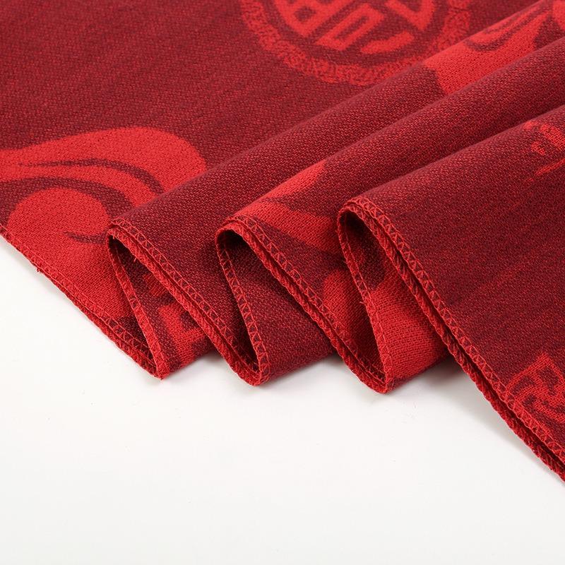 Autumn and Winter Festive Chinese Red Fu Character Polyester Thermal Scarf Company Opening Ceremony Gift Thickened Scarf