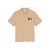 New MLB New York Yankees Polo Shirt Unisex Light Beige 3APQB0353-50BGL