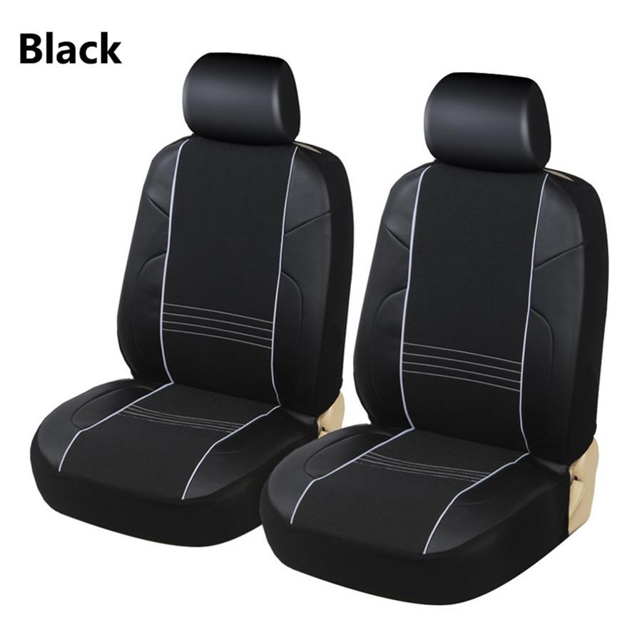 2PCS Universal High Quality PU Front Car Seat Covers Fashion Style Back Bucket C