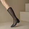 Trendy Long Boots 2024 New Summer Hollow Breathable Thin Mesh Solid Color Temperament Women's Shoes Zapatos Mujer Platform Boots