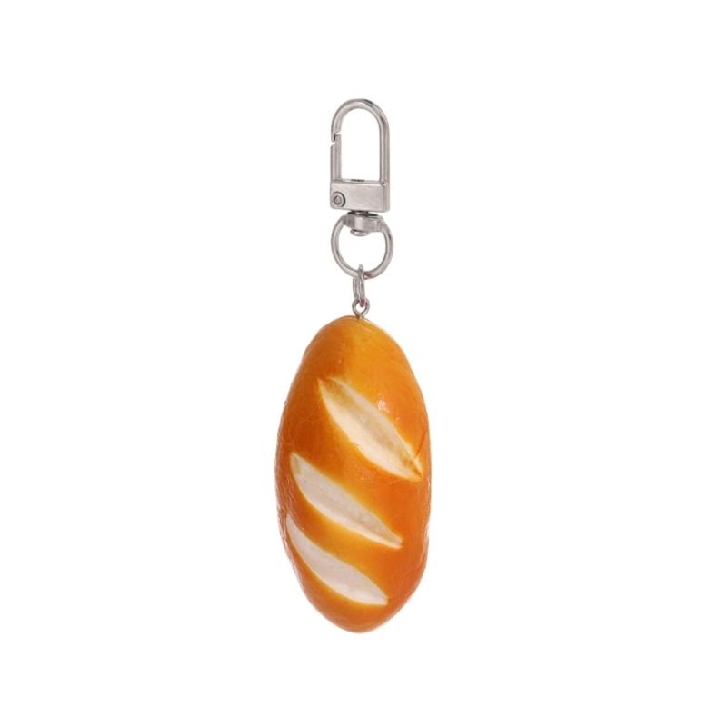 Adorable Mini Bread Keychain Cute Realistic Food Toy Charm Bread Key Holder For Keys Bags Backpacks And DIY Crafts