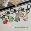 1/5/6Pcs Cute Transparent Christmas Tree Keychains Colorful Dotted Design For Bag Decor Holiday Gifts Daily Use