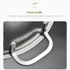 Stainless Steel Colander With Double Handle Food Pasta Strainer Basket With Self-Draining Solid Ring Base Fine Mesh Filter