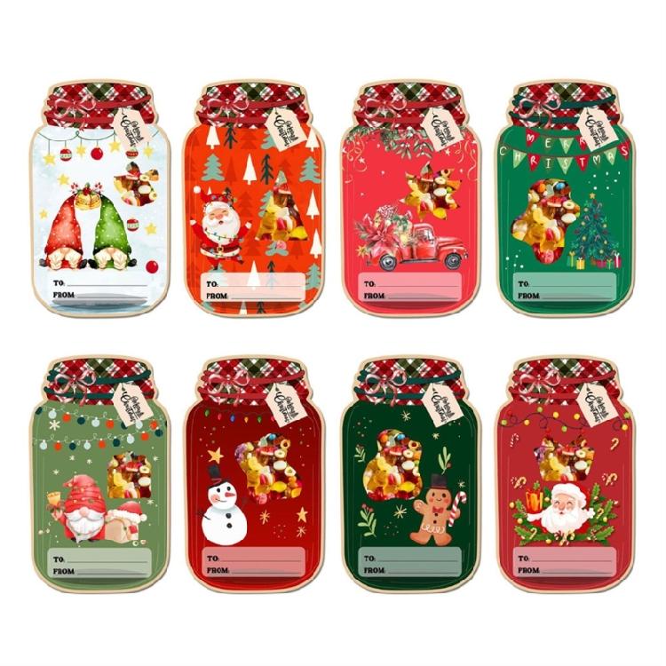 

Exchange Cards Christmas Party Cards for Family Friend and Colleagues Stylish Masons Jar Shaped Gift Swapping Crad 1