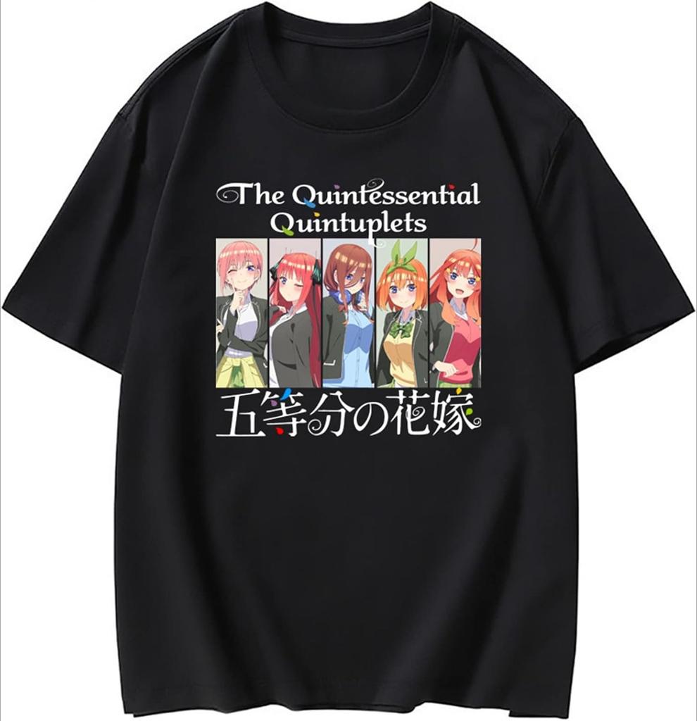 Summer Hot Sale The Quintessential Quintuplets Anime T-Shirt Y2k Unisex Vintage Round T-Shirt Breathable Streetwear Casual Tees