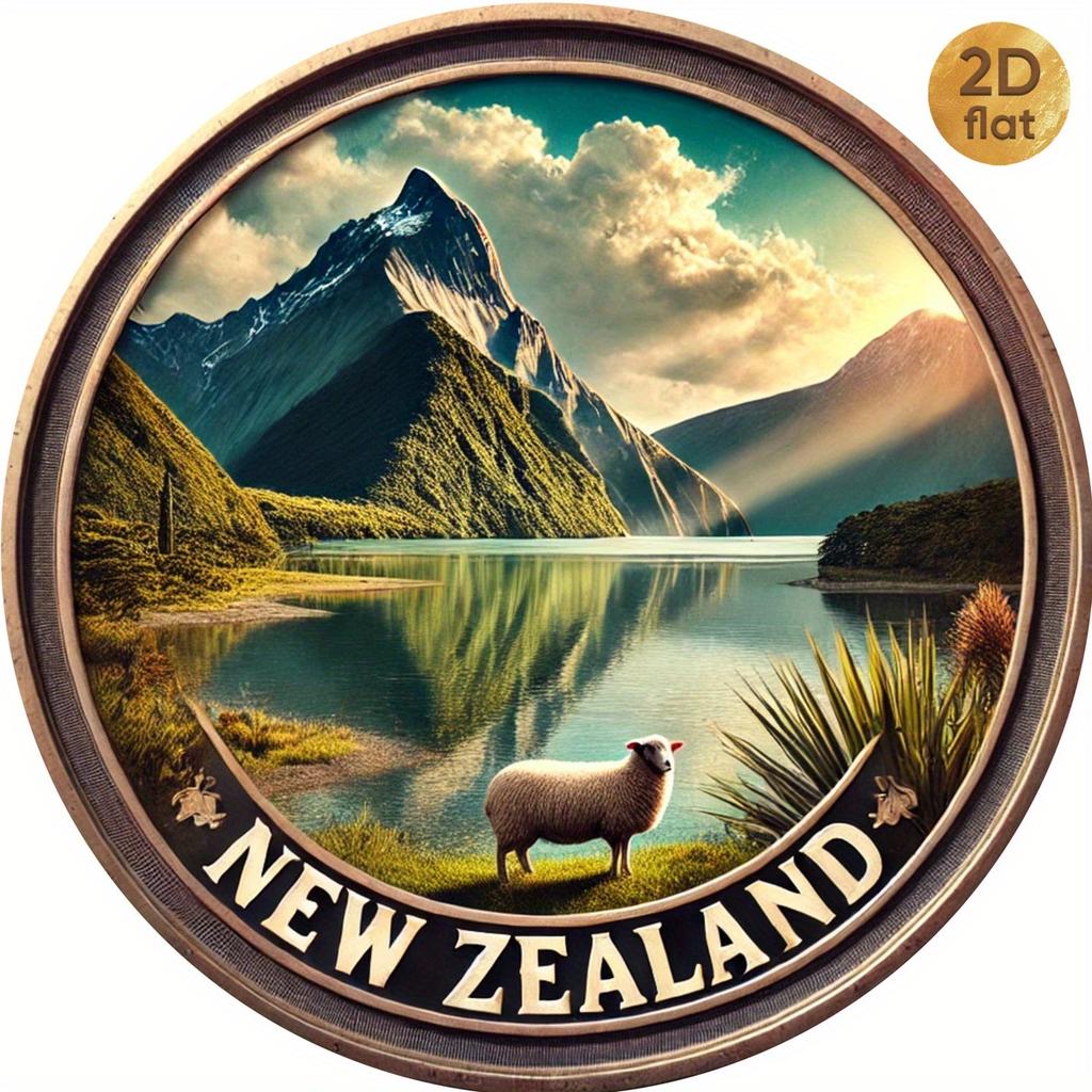 D Flat pc of Round Wall Decoration Featuring a Split Croatia Design Coastal Charm Sunny Harbor And Mountain View This