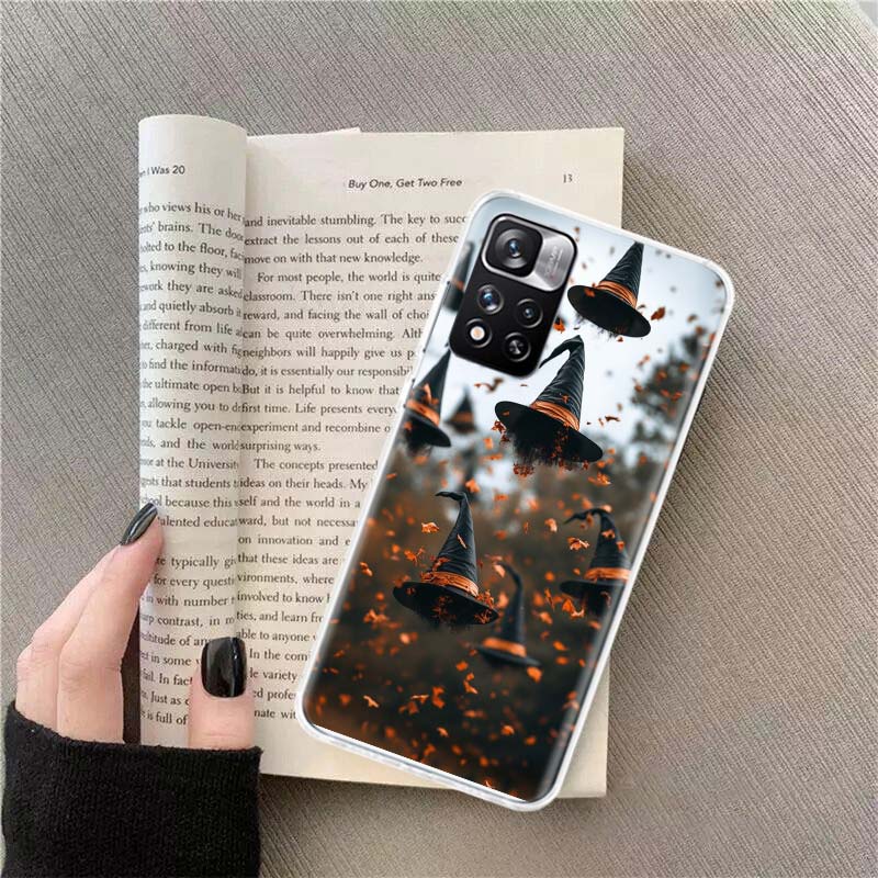 Halloween Wizard Hat Horror Fun Phone Case For Redmi Note 13 12 Pro Plus 14 15 Pro 5G 11 11T 11E 11S 10 Pro 10S 9 9S Cover Cell