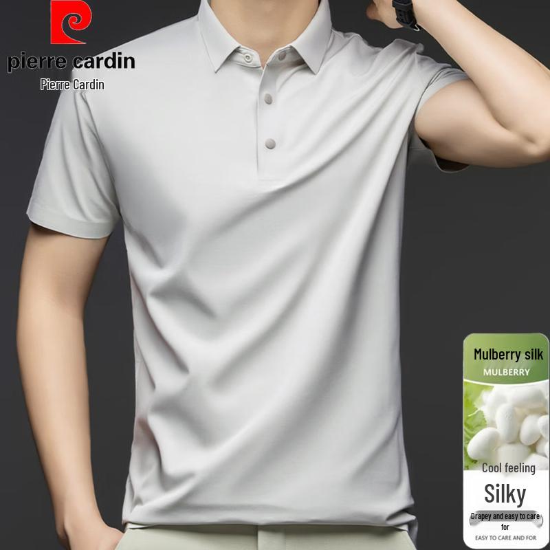 Pierre Cardin Men s Silk-Linen Short Sleeve Polo Shirt 3XL