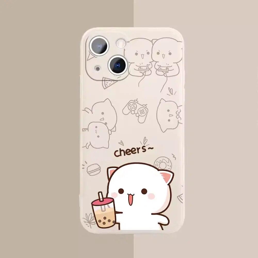 Animation Fashion Soft Lovely Phone For Iphone XS 7 Plus 6 14 Max X 12 13 11 6s 8 Mini Pro XR Silicone Silicon TPU Straight Soft Case Cover