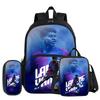 Set de 3 piezas L-Lamin Yamal con Mochila con Bolsillo Frontal Material Escolar Estrella de Fútbol Bolso Escolar, con Bolsa para el Almuerzo, Estuche, Mochila