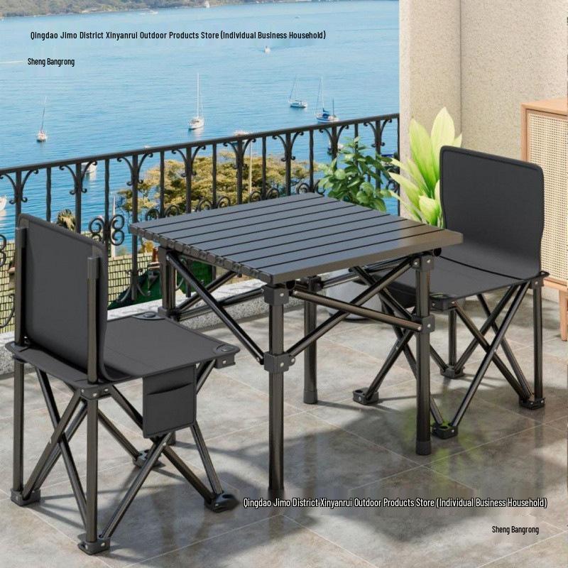Outdoor Portable Folding Table & Chair Set with Storage Bag - Lightweight Alloy Camping Furniture