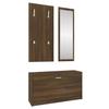 3 Piece Hall Furniture Set Brown Oak Effect Particleboard