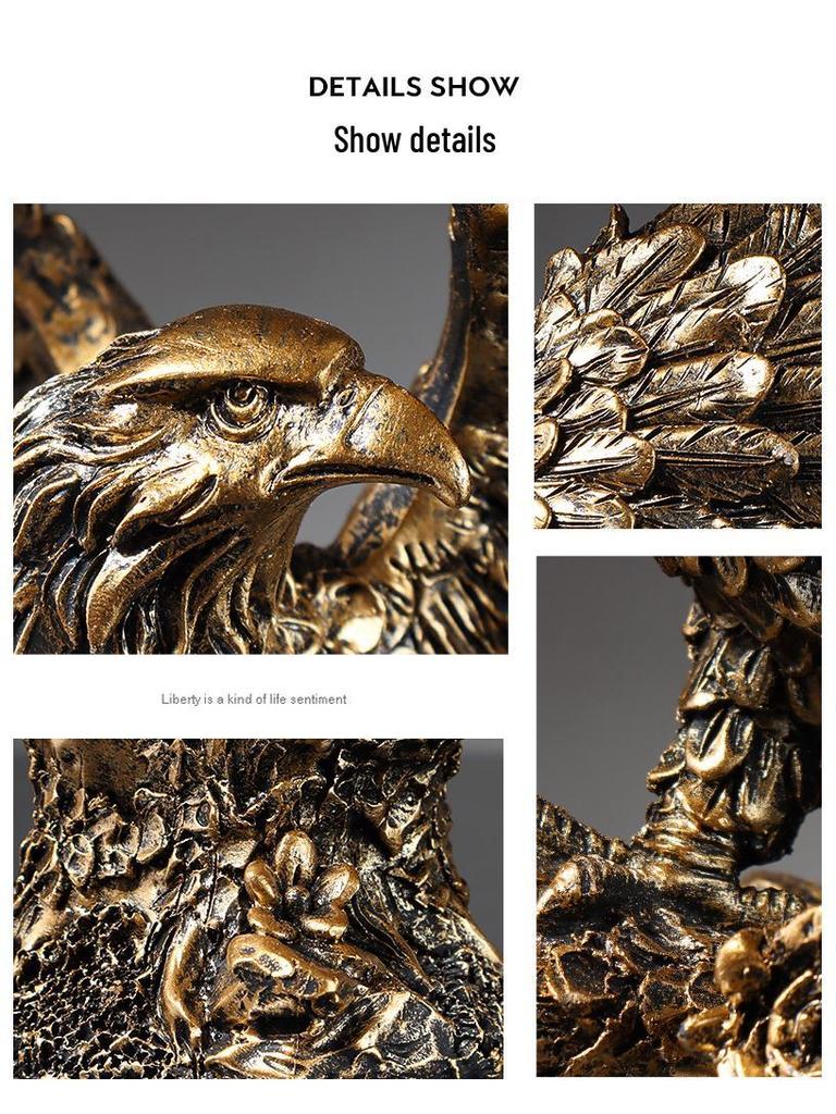 Bronze Antique Eagle Wine Cabinet Ornament for Living Room