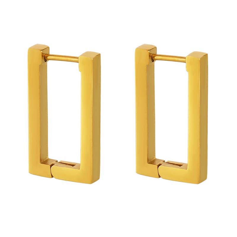 

Fashion Metal Square Geometric Hoop Earrings For Women Girls Simple Gold Color Rectangular Statement Earrings Zircon Gifts