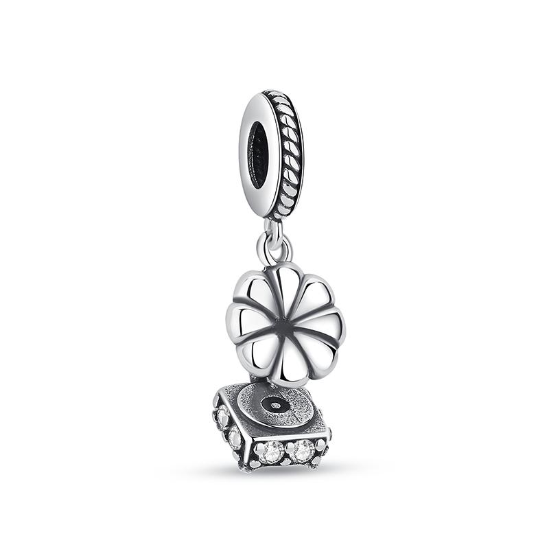 Original 925 Sterling copper Charm Bead Love Music Note Piano Pendant Charms Fit Brand Bracelets Necklaces Women Diy Zircon