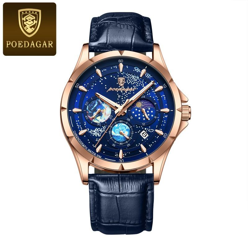 Top Brand New Multifunctional Luminous Men's Watch Waterproof Quartz Calendar Starry Sky Watch