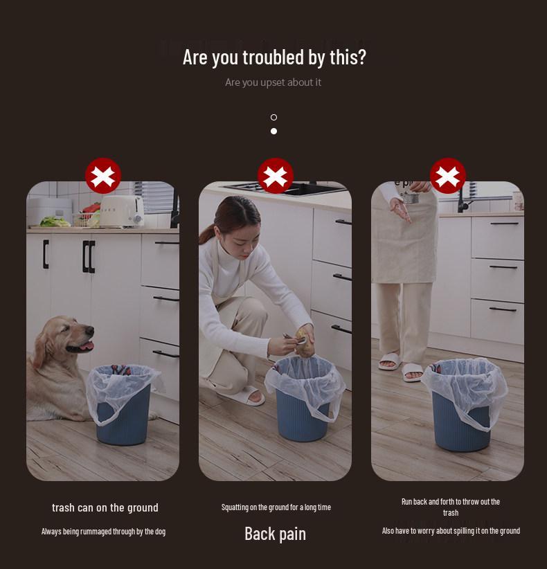 Jie An Hui Kitchen & Toilet Wall-Mounted Trash Can with Lid