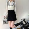 2024 Spring/Summer Retro Corduroy High-Waisted A-Line Midi Mini Hip Wrap Skirt for Women