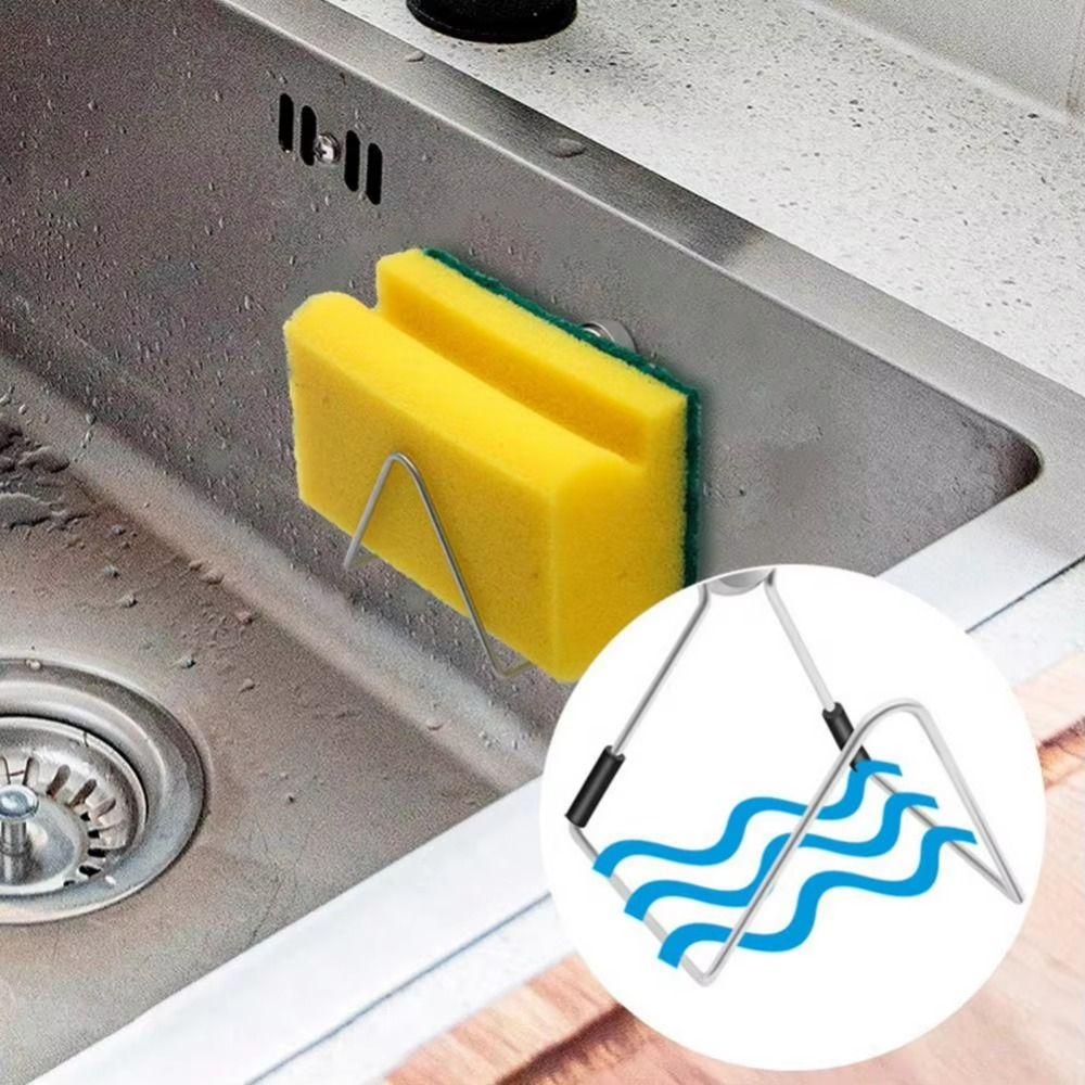 Stainless Steel Magnetic Sponge Holder Waterproof Sponge Hanging Bracket Dish Drainer  Kitchen Sink
