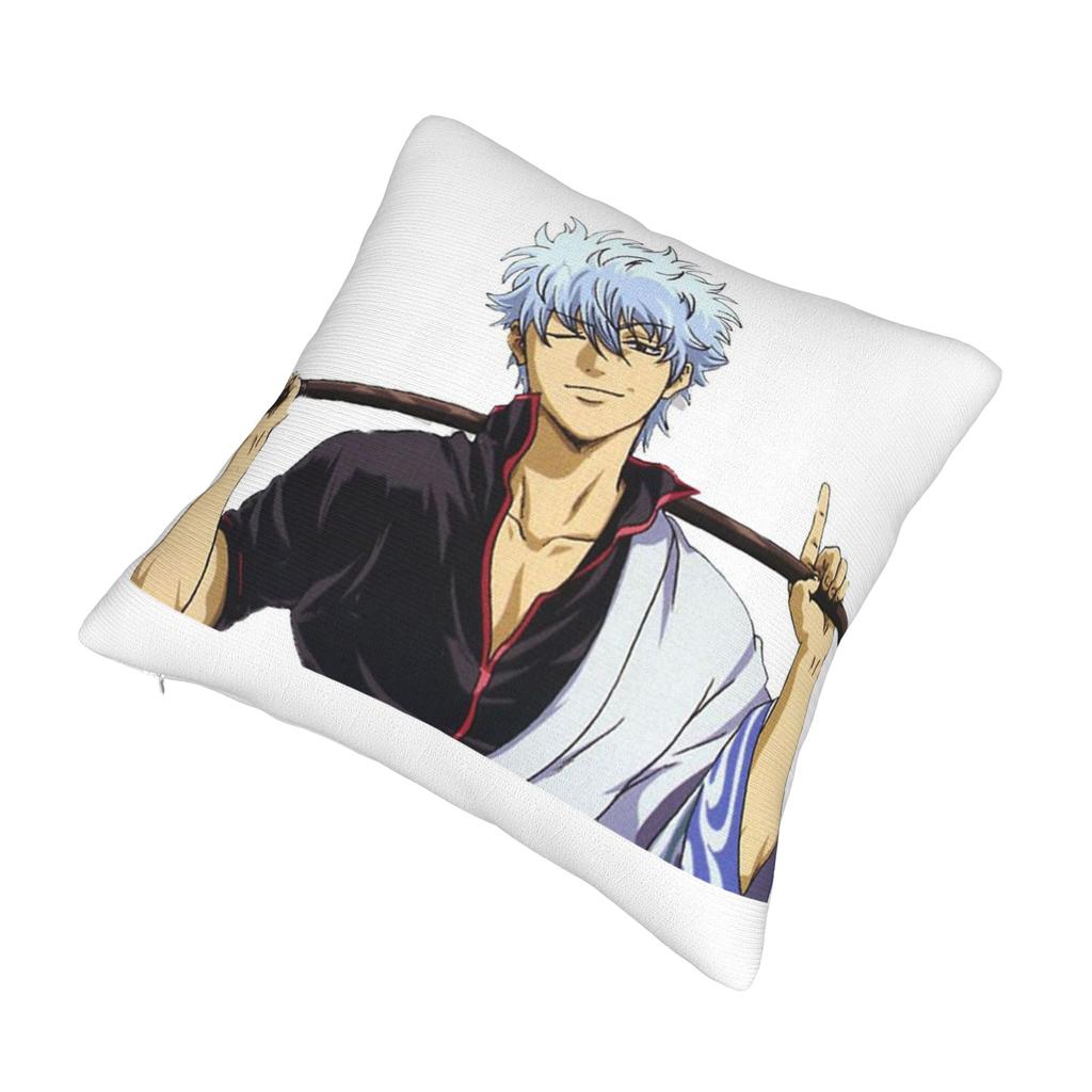 Gintoki Cool Pillowcase Printed Polyester Cushion Cover Gift Gintama Anime Japan Throw Pillow Case Cover Home Drop Shipping 18''
