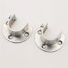 2pcs Closet Rod Holder Socket Flange Rod Holder U Shape Closet Rod Bracket Black 25mm Wardrobe Rail End Supports Curtain Rail Holder