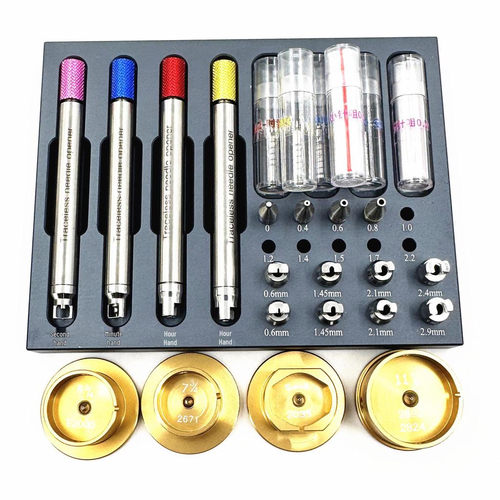 Watch Repair Kit: Jewel Setting Machine, Movement, Hands, Needle Stand, Traceless Pliers