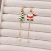 Festive Tassel Pearl Earrings: Candy Cane, Reindeer, Bell, Christmas Tree Designs