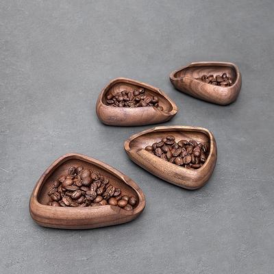 Bandejas Dosificadoras para Granos de Café Madera Maciza Nogal Pala para Granos Cucharones Medir Separador de Té Recipiente Accesorios de Cocina Espresso