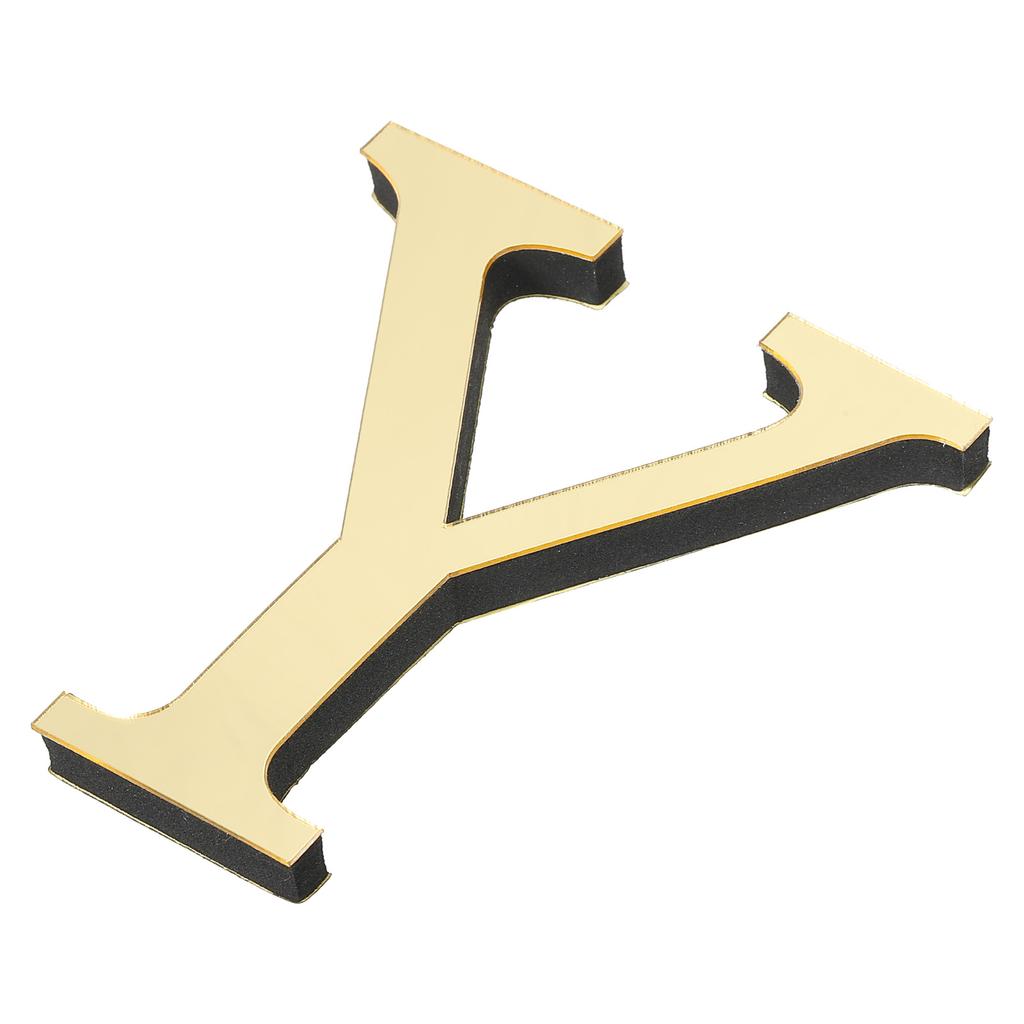 Adesivo de Parede Acrílico Espelhado 3D 10cm 26 Letras Inglesas Adesivos de Parede Decalques Autoadesivos Arte de Parede Murais Casa Festa Dourado Claro