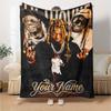 Name Custom Lil Wayne Print Flannel Blanket High Quality Warm Comfortable Cover for All Seasons Perfect for Gifts Home Decor