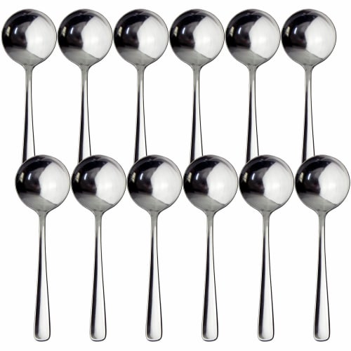 Nagao Hakaku Bouillon Spoons, 14.7cm, Set of 12, Stainless Steel, Dishwasher Safe, Commercial Use, Made In Japan