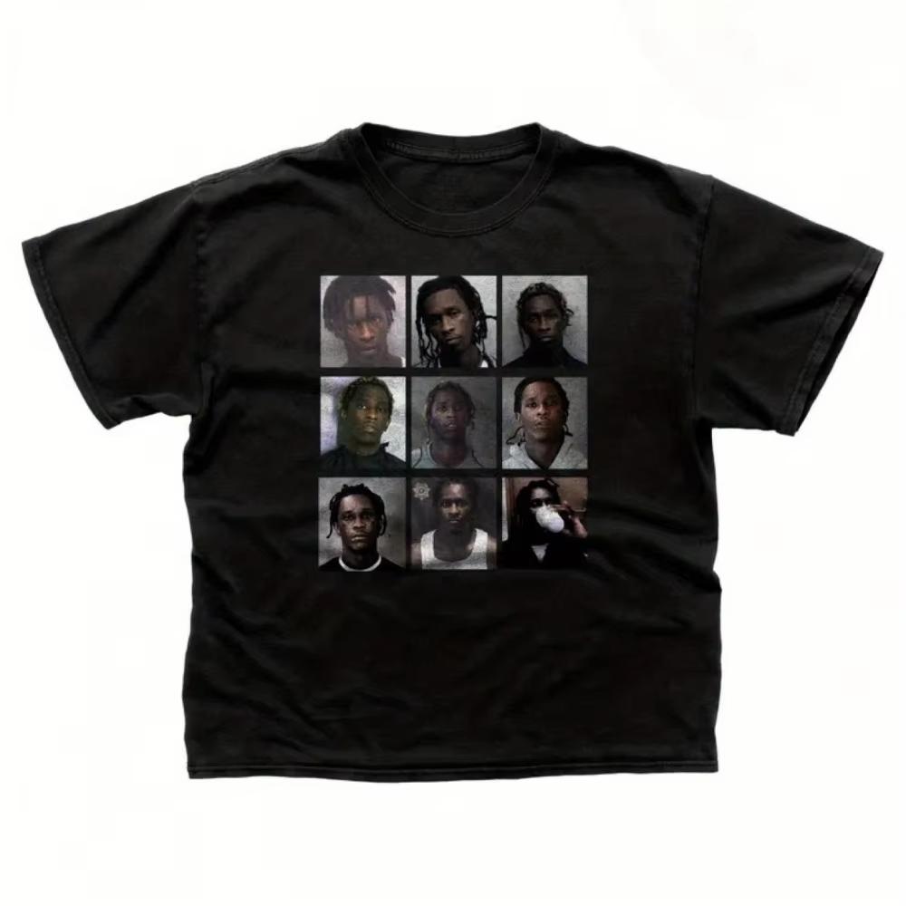 

2026 Summer New Style Young Thug Pattern TShirt HighQuality Comfortable Breathable Mens Printed Roundneck TShirt S