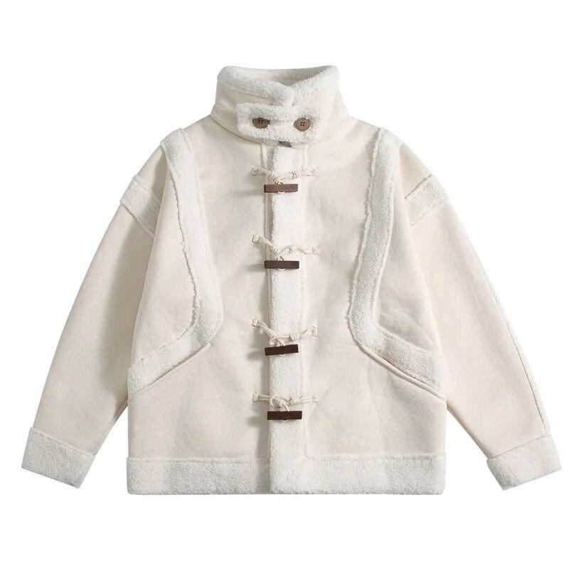 

Japanese Suede Lamb Wool Patchwork Warm Thickened Parka Men s Winter Button Retro Casual Loose Fashion Streetwear Chaqueta