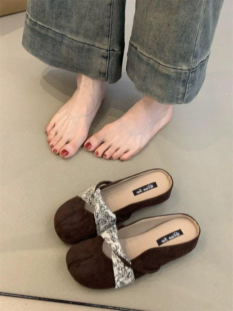 

Ретро туфли Мэри Джейн 2025 весна французский нишевый дизайн нежная замша внутренняя платформа увеличение высоты один шаг ленивые тапочки 40