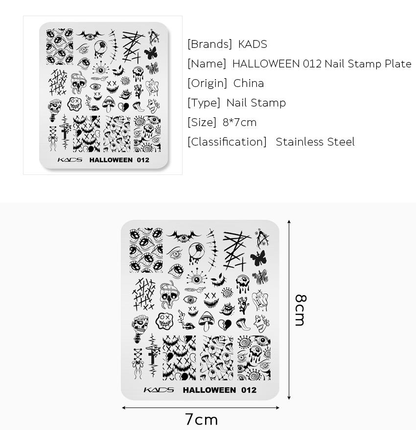 kads Nail Art Plate Halloween 012 Nail Printing Stencil Stamping Template Manicure Tool
